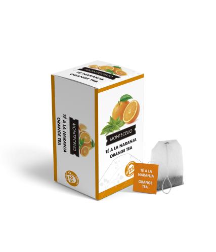 Bolsitas té negro naranja Montecelio - 25 unidades | Cafento Shop